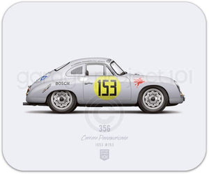 GP101 1953 ポルシェ356  カレラ・パナメリカーナ・メヒコ  #153 イラストレーション マウスパッド