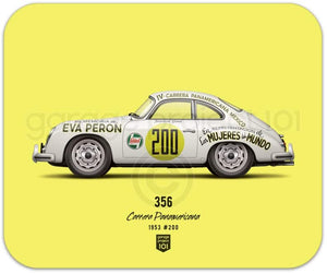 GP101 1953 ポルシェ356  カレラ・パナメリカーナ・メヒコ  #200 イラストレーション マウスパッド