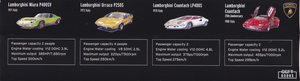 超精密スーパーカー消しゴム ランボルギーニ 4ピース（カウンタックLP400S:カウンタック25thアニバーサリー:ミウラ:ウラッコ）
